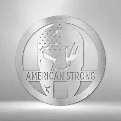 Battle Spartan Helmet - Steel Sign - Giftinum