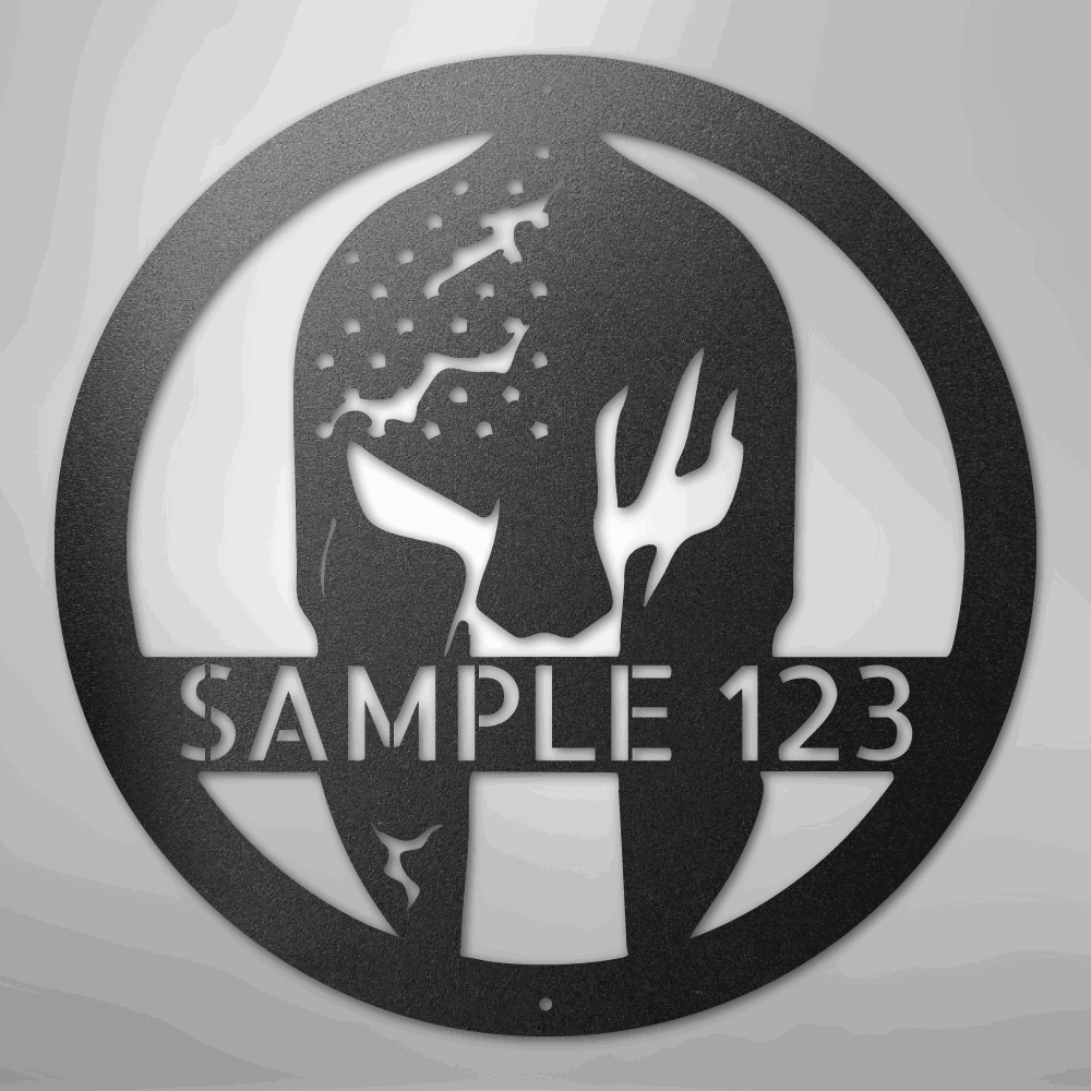 Battle Spartan Helmet - Steel Sign - Giftinum