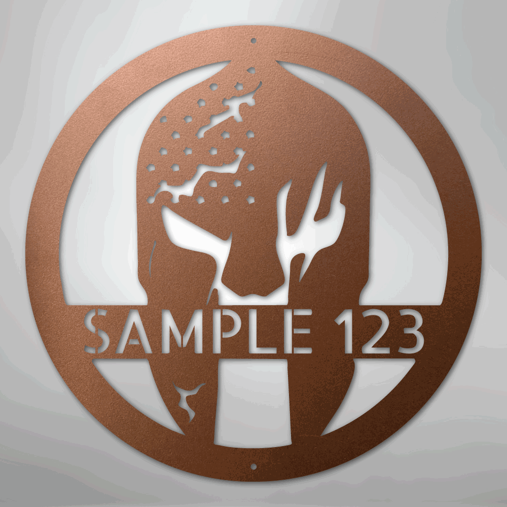 Battle Spartan Helmet - Steel Sign - Giftinum