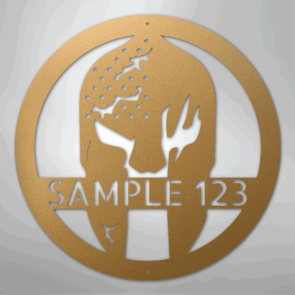 Battle Spartan Helmet - Steel Sign - Giftinum