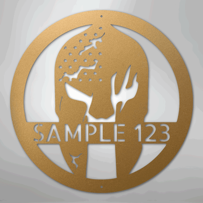 Battle Spartan Helmet - Steel Sign - Giftinum