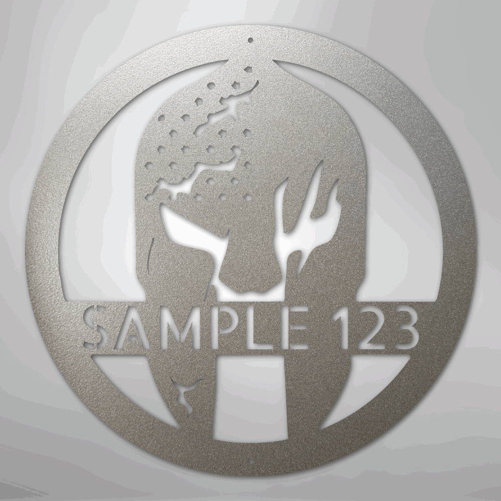 Battle Spartan Helmet - Steel Sign - Giftinum