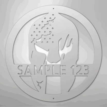 Battle Spartan Helmet - Steel Sign - Giftinum