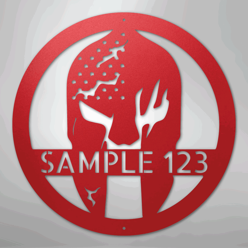 Battle Spartan Helmet - Steel Sign - Giftinum