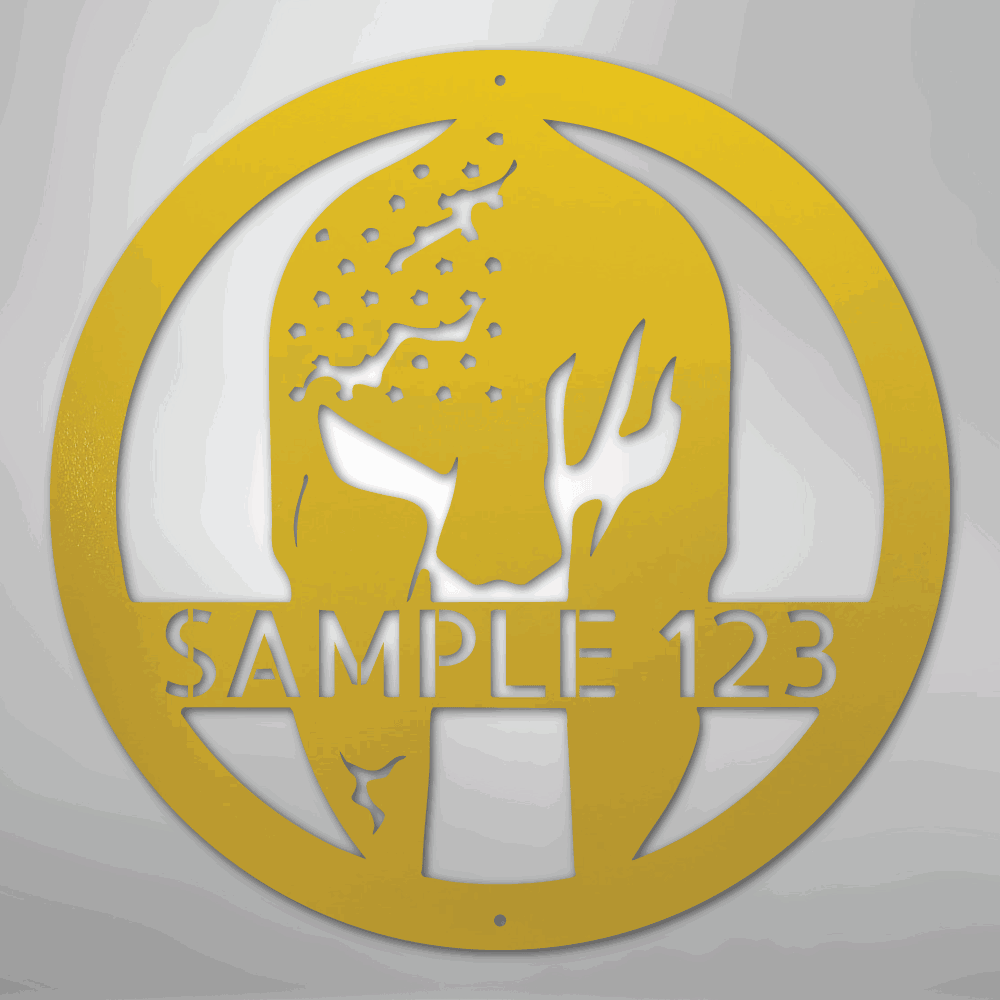 Battle Spartan Helmet - Steel Sign - Giftinum