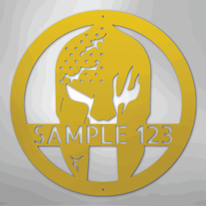 Battle Spartan Helmet - Steel Sign - Giftinum