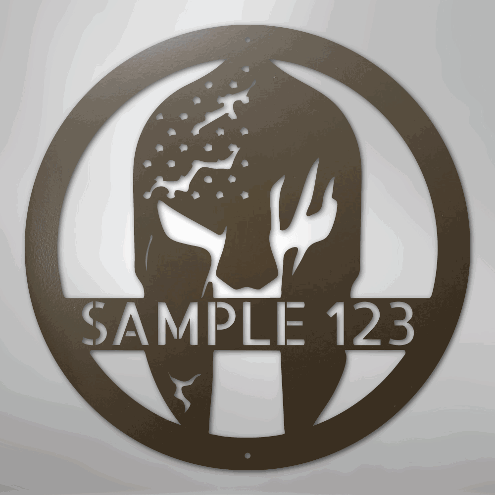 Battle Spartan Helmet - Steel Sign - Giftinum
