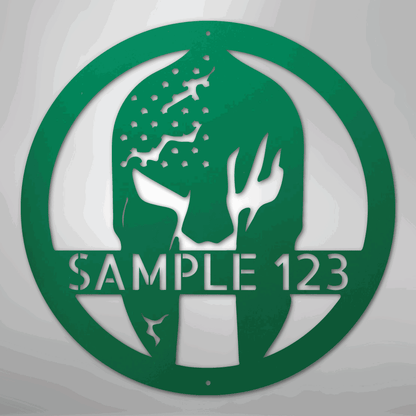 Battle Spartan Helmet - Steel Sign - Giftinum