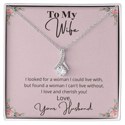 Beautiful Alluring Beauty Necklace for your Wife 14K White Gold Finish / Luxury Box / Luxury Box Jewelry Giftinum