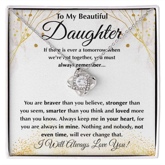 Beautiful Daughter - Braver Than You Believe Necklace Two-Toned Box / 14K White Gold Finish Jewelry Giftinum