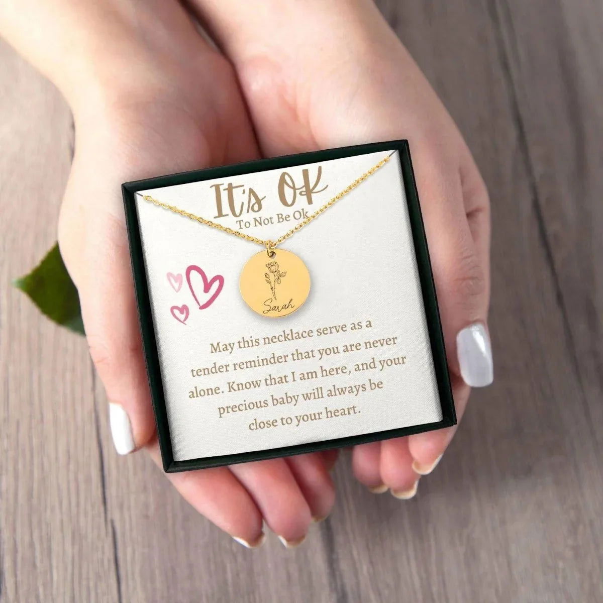 Birth flower Coin Necklace after Loss of Baby - Giftinum