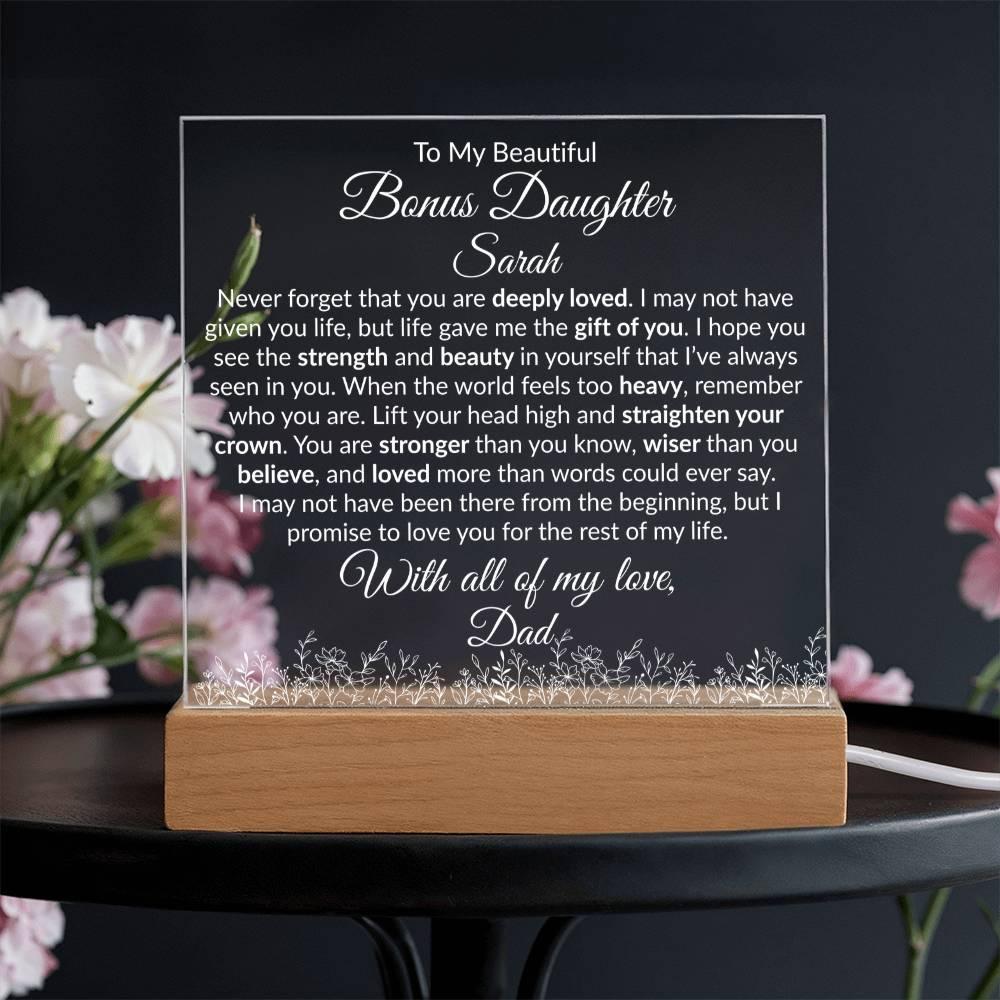 Bonus Daughter Acrylic Plaque - You Are Deeply Loved - Giftinum