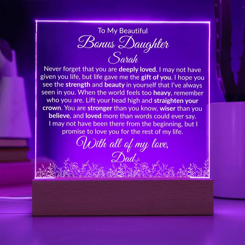 Bonus Daughter Acrylic Plaque - You Are Deeply Loved - Giftinum