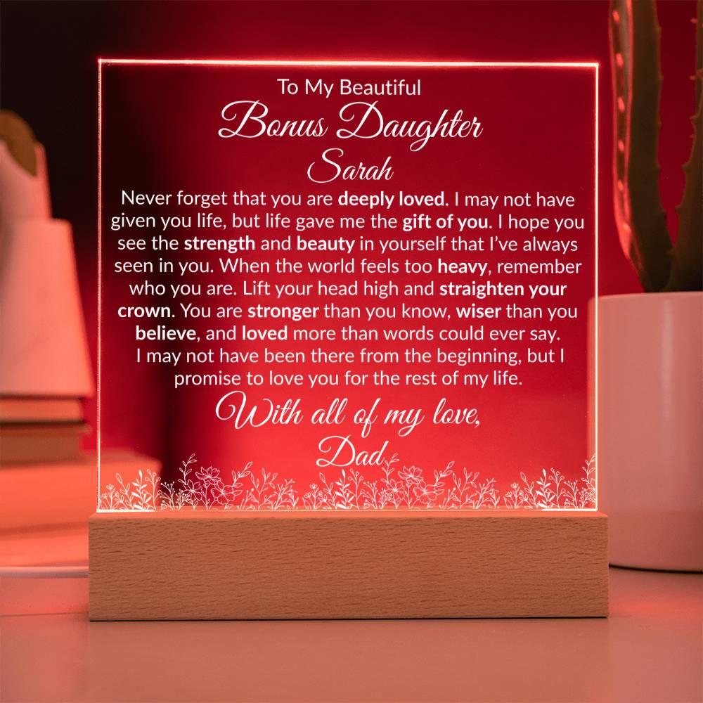 Bonus Daughter Acrylic Plaque - You Are Deeply Loved - Giftinum
