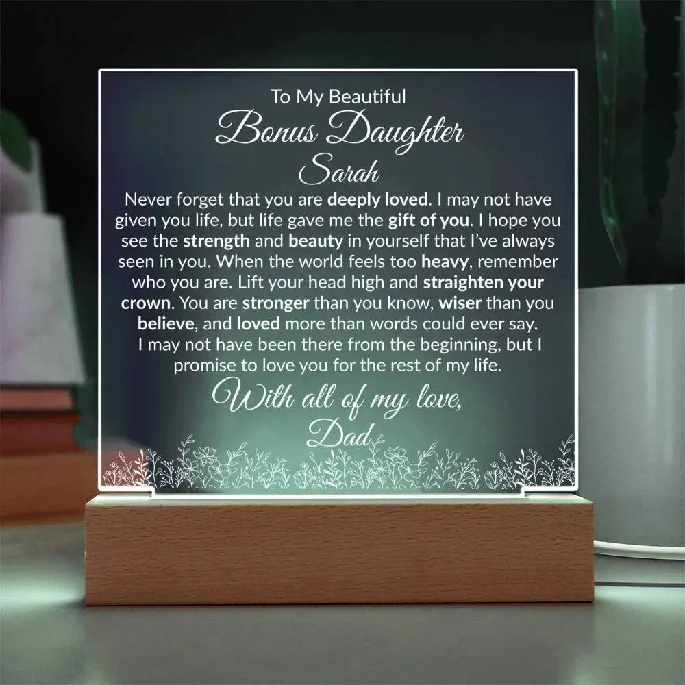 Bonus Daughter Acrylic Plaque - You Are Deeply Loved - Giftinum