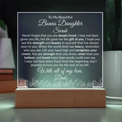 Bonus Daughter Acrylic Plaque - You Are Deeply Loved - Giftinum