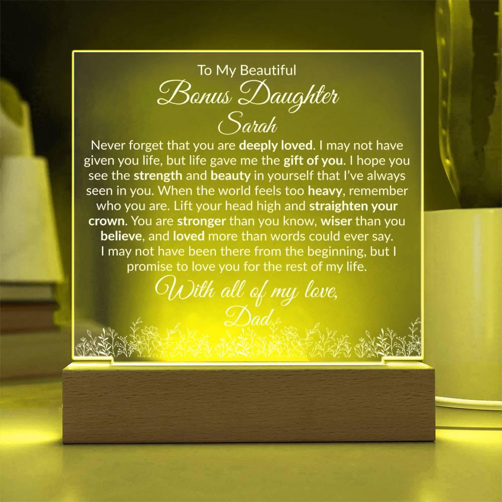 Bonus Daughter Acrylic Plaque - You Are Deeply Loved - Giftinum