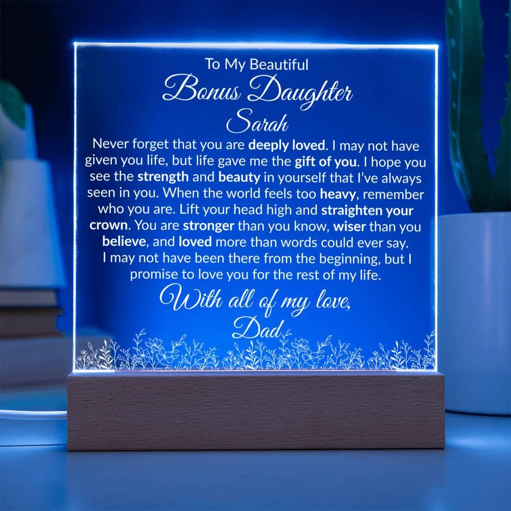 Bonus Daughter Acrylic Plaque - You Are Deeply Loved - Giftinum
