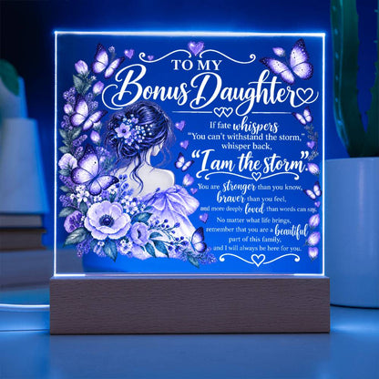 Bonus Daughter Acrylic Plaque with LED Light-Up Base - Giftinum