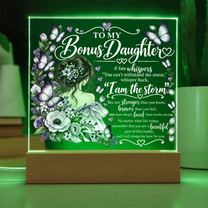 Bonus Daughter Acrylic Plaque with LED Light-Up Base - Giftinum