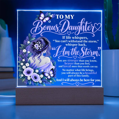 Bonus Daughter Acrylic Plaque with LED Light-Up Base - Giftinum