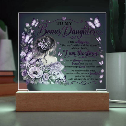 Bonus Daughter Butterfly Acrylic LED Plaque - Giftinum