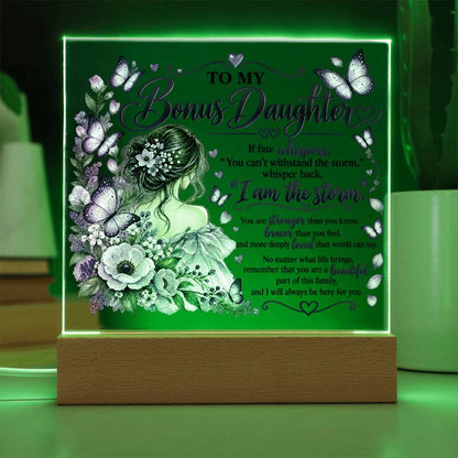 Bonus Daughter Butterfly Acrylic LED Plaque - Giftinum
