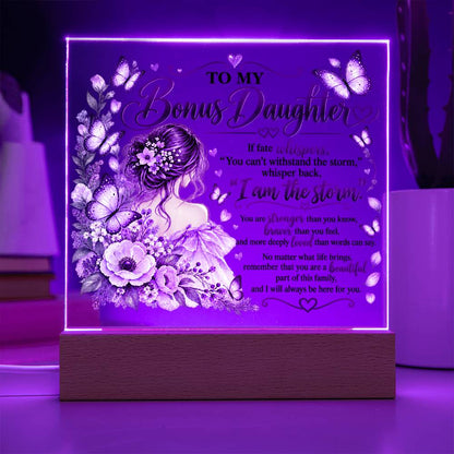 Bonus Daughter Butterfly Acrylic LED Plaque - Giftinum