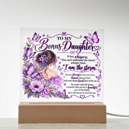 Bonus Daughter Butterfly Acrylic LED Plaque - Giftinum