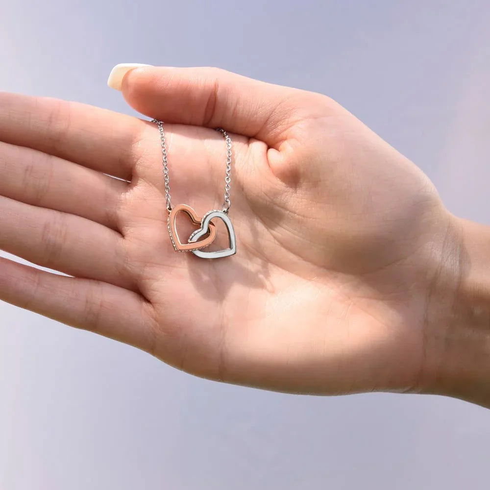 Bonus Daughter Interlocking Heart Necklace - Love You As My Own - Giftinum