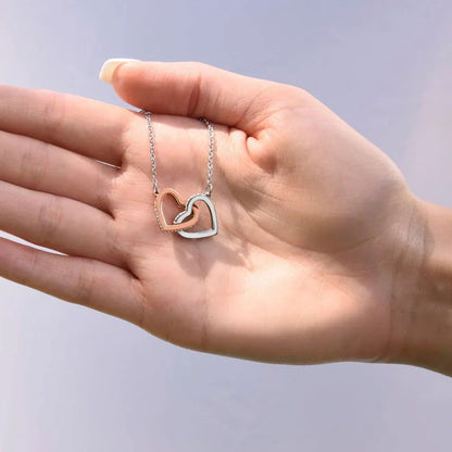 Bonus Daughter Interlocking Heart Necklace - Love You As My Own - Giftinum