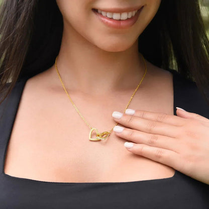 Bonus Daughter Interlocking Heart Necklace - Love You As My Own - Giftinum