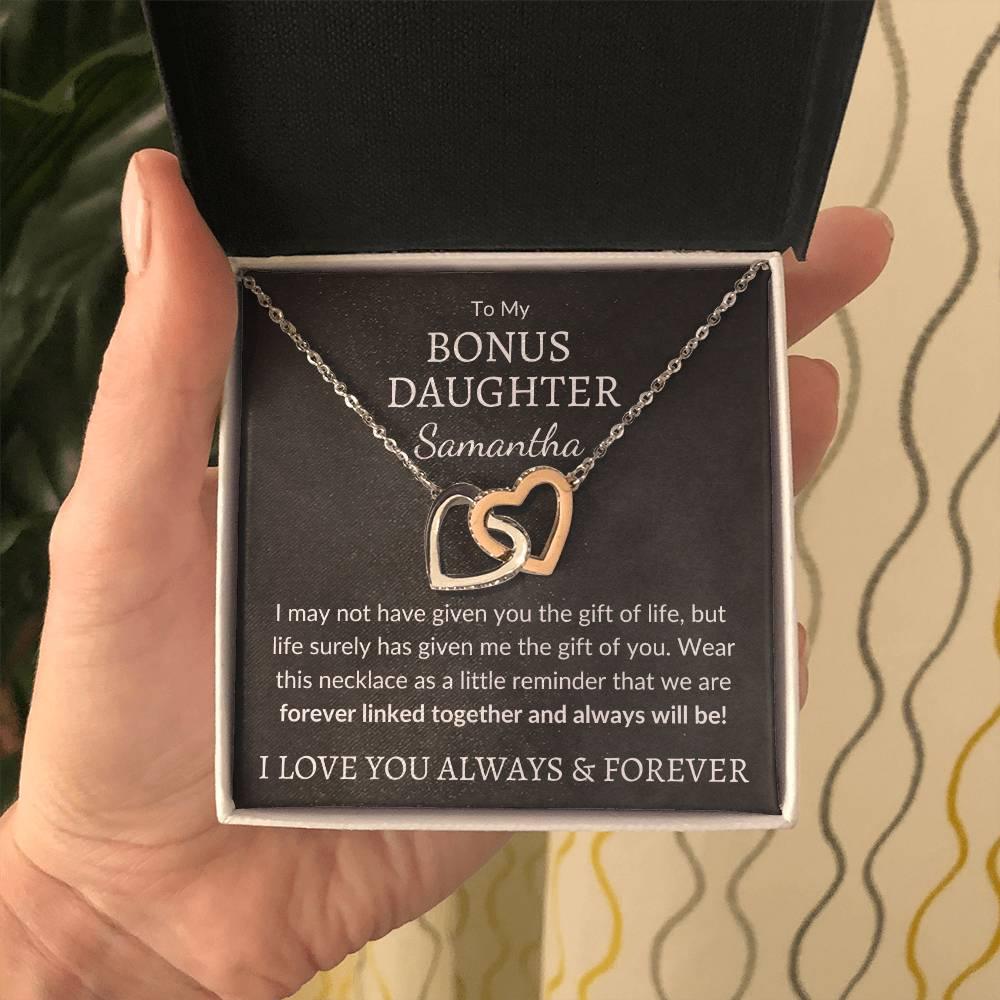 Bonus Daughter Necklace - Custom Name Gift of You - Giftinum