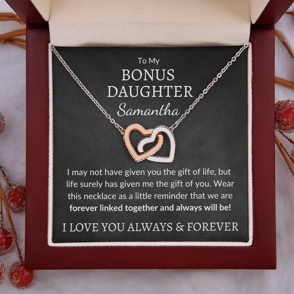 Bonus Daughter Necklace - Custom Name Gift of You - Giftinum