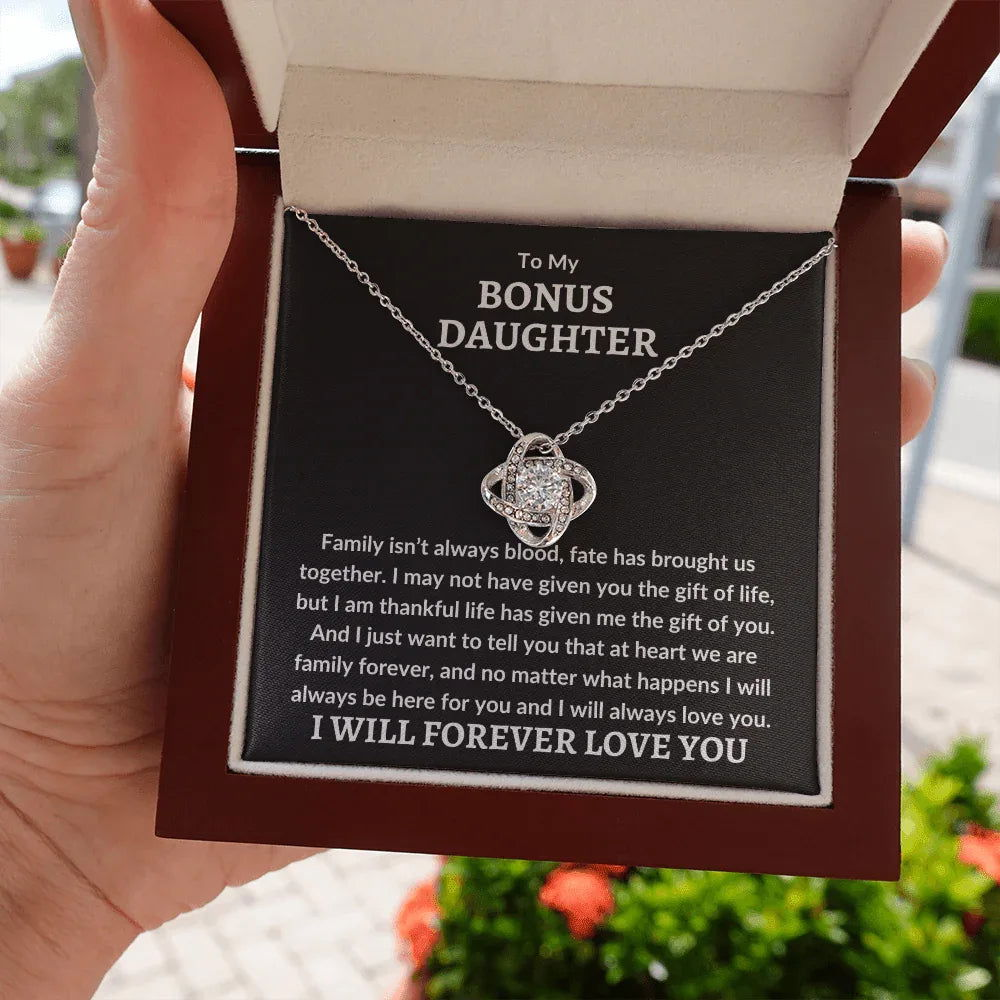 Bonus Daughter Necklace - We are famiy forever - Giftinum