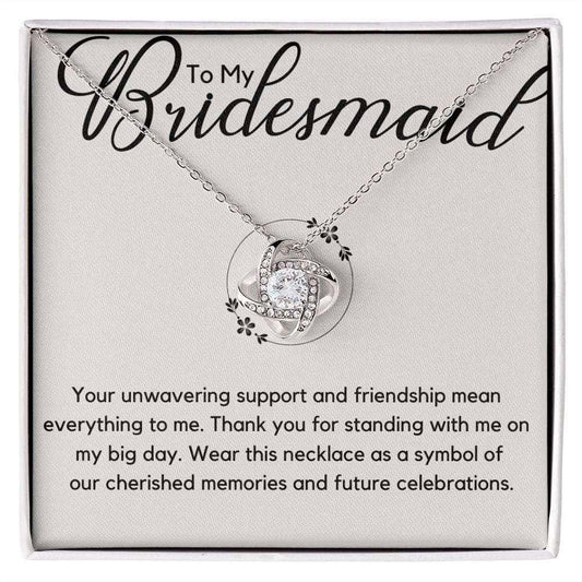 Bridesmaid Necklace - Your unwavering support - Giftinum