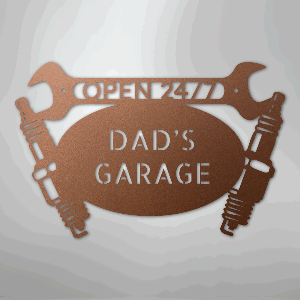 Car Garage Monogram - Steel Sign - Giftinum
