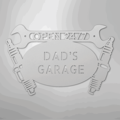 Car Garage Monogram - Steel Sign - Giftinum