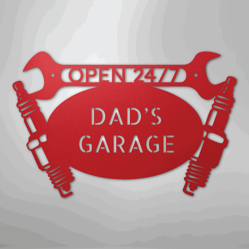 Car Garage Monogram - Steel Sign - Giftinum