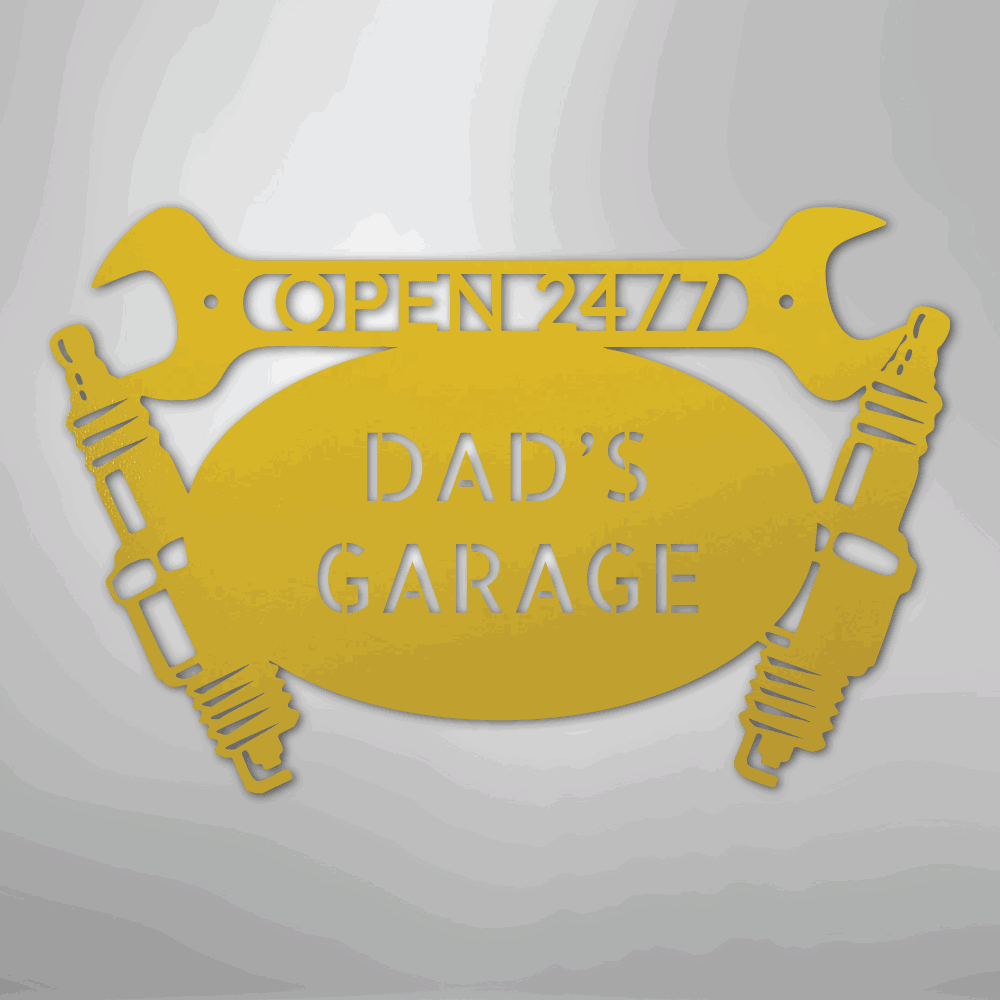 Car Garage Monogram - Steel Sign - Giftinum
