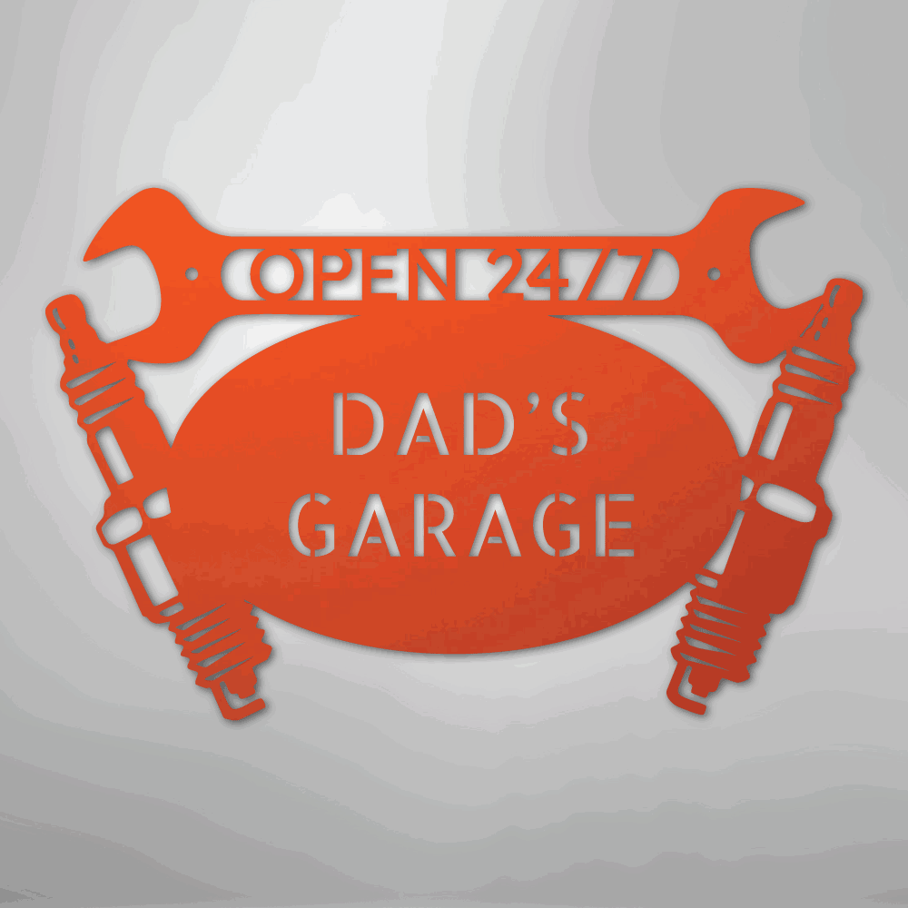 Car Garage Monogram - Steel Sign - Giftinum