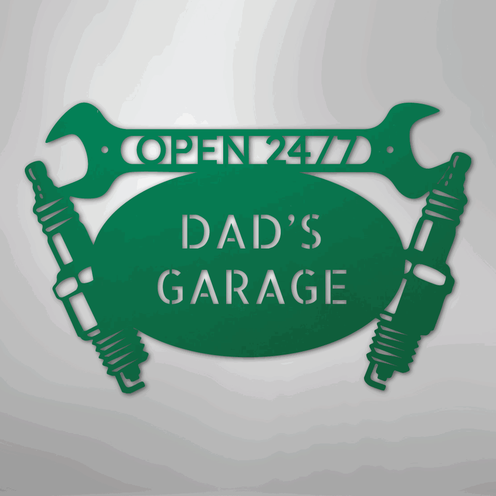 Car Garage Monogram - Steel Sign - Giftinum