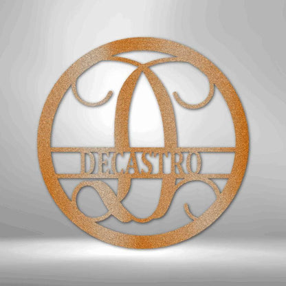 Circle Vine Monogram - Steel Sign - Giftinum