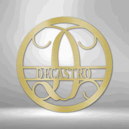 Circle Vine Monogram - Steel Sign - Giftinum