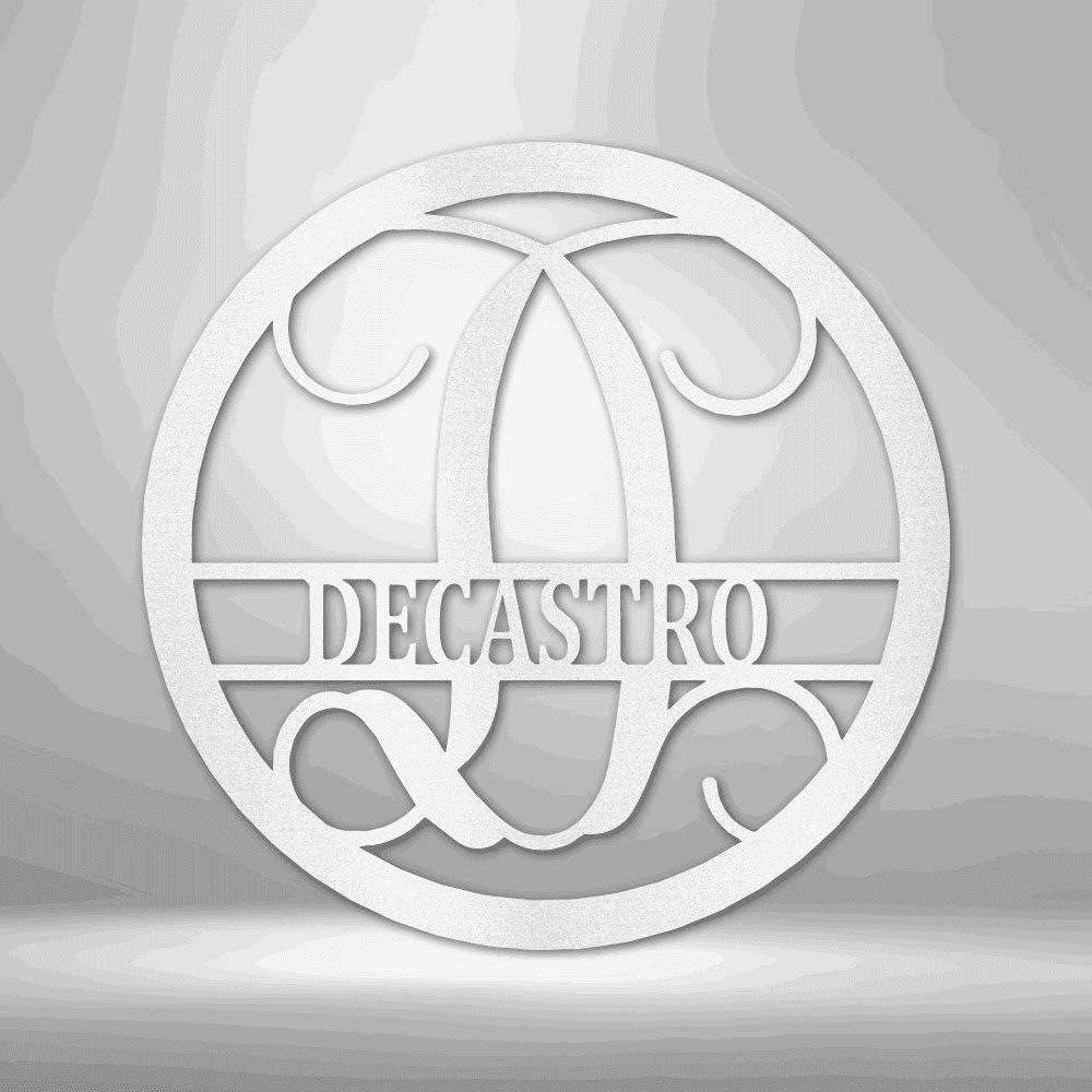 Circle Vine Monogram - Steel Sign White / 12" Custom Giftinum