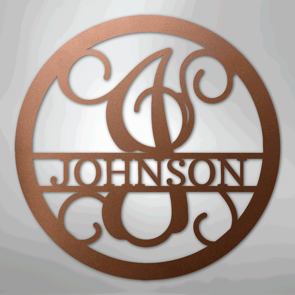 Circle Vine Monogram - Steel Sign - Giftinum
