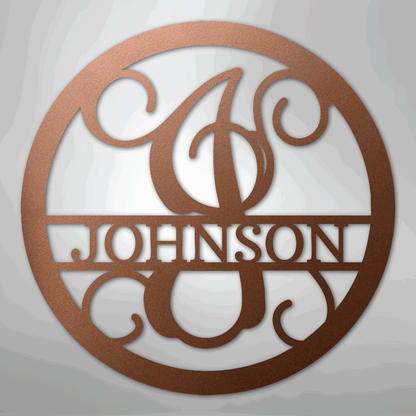 Circle Vine Monogram - Steel Sign - Giftinum