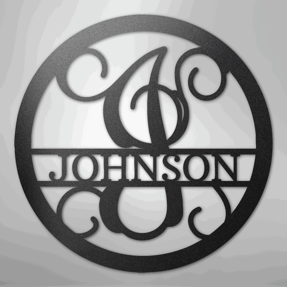 Circle Vine Monogram - Steel Sign - Giftinum