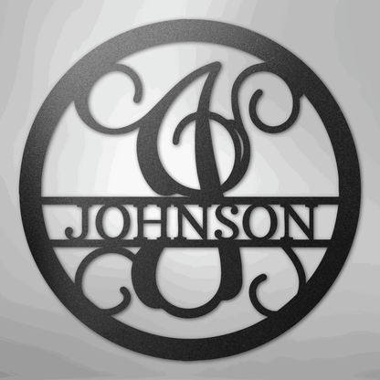 Circle Vine Monogram - Steel Sign - Giftinum