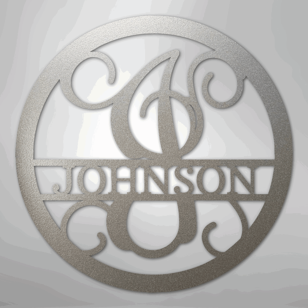 Circle Vine Monogram - Steel Sign - Giftinum